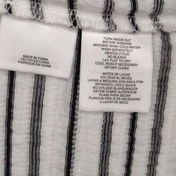 Nine West Women's Striped Bateau Neckline Tie knot Hem Shirt White Medium - Picture 11 of 13